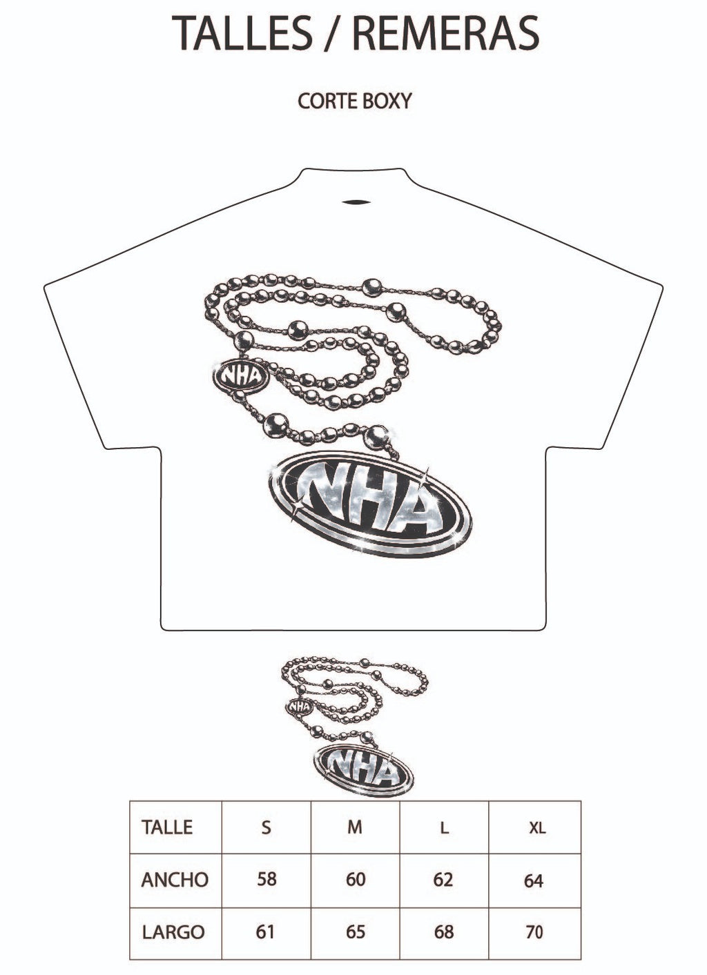 Remera Boxy Colgante Plateado