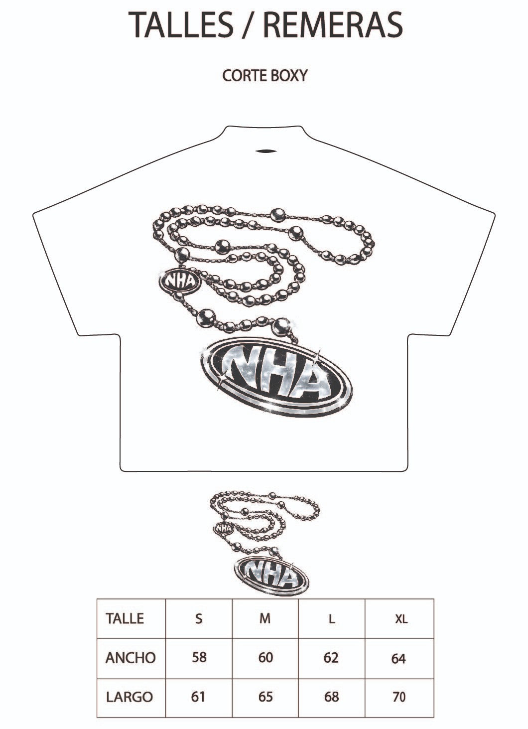 Remera Boxy Colgante Plateado