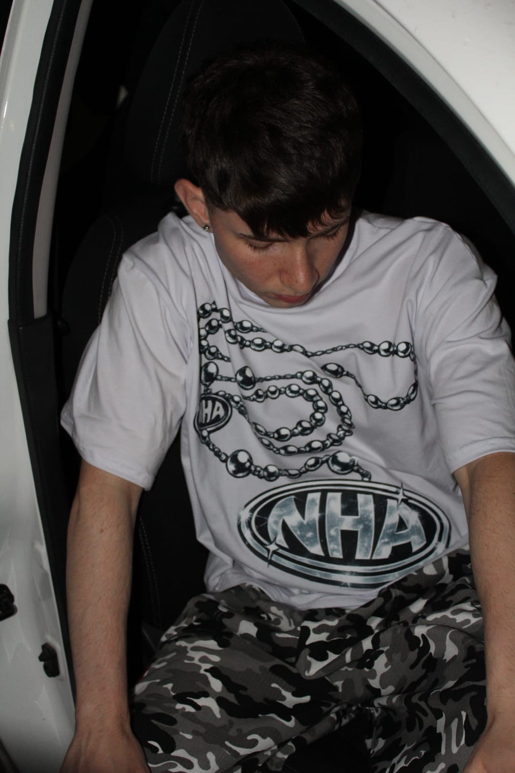 Remera Boxy Colgante Plateado