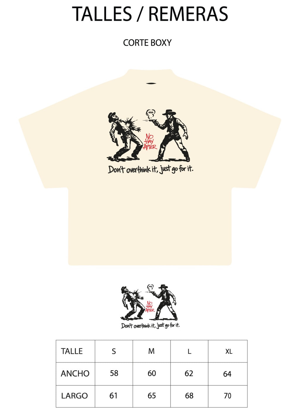 Remera Boxy Crema "Dispara"