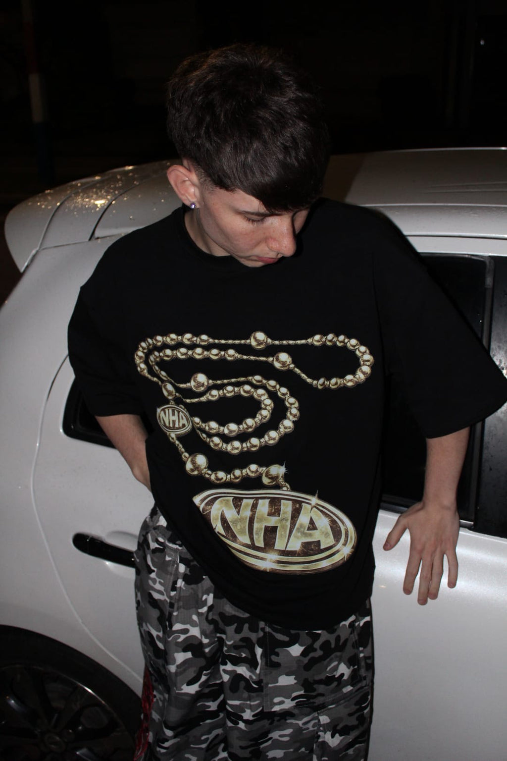 Remera Boxy Colgante Oro