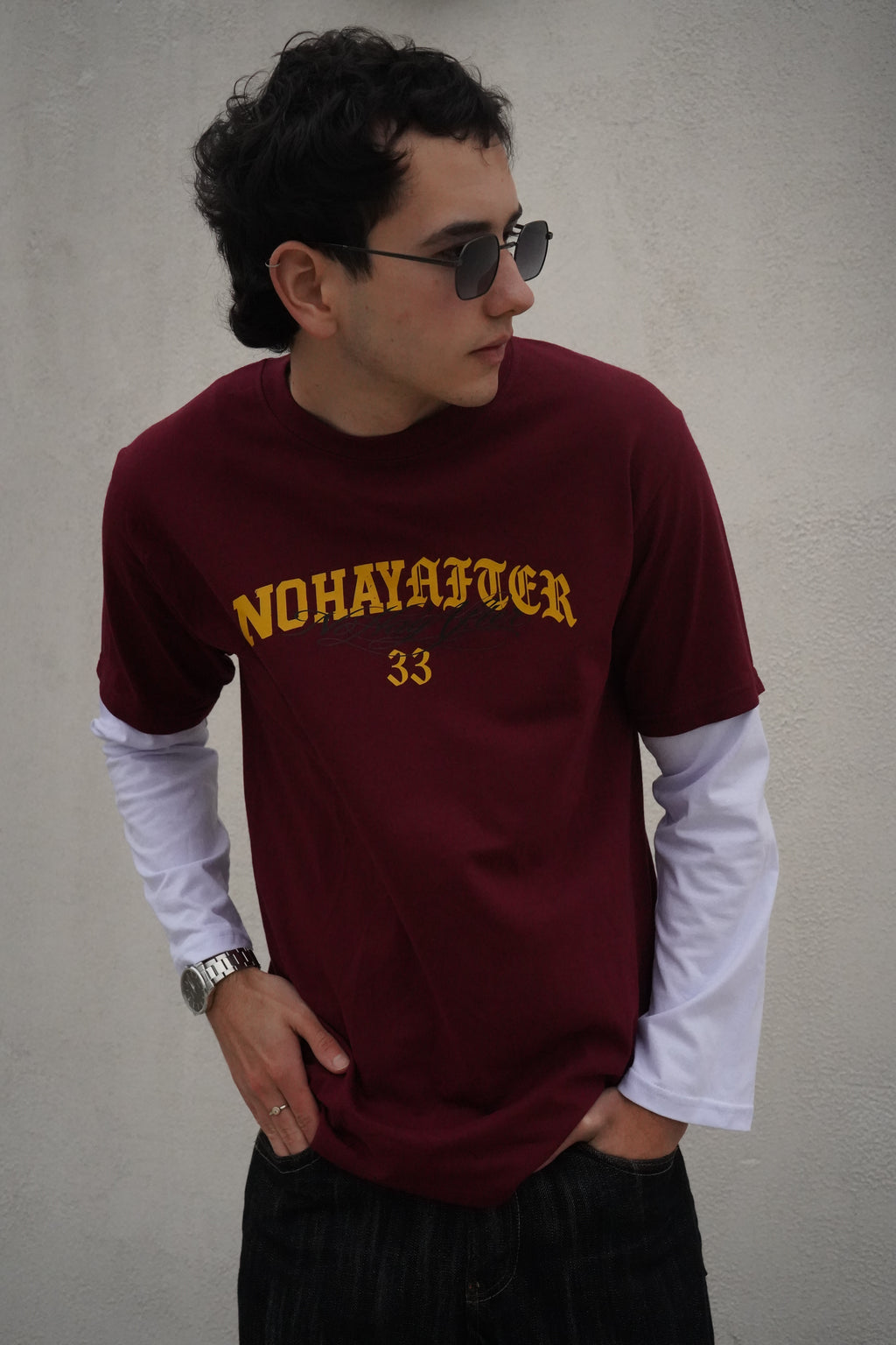Remera manga larga Bordo