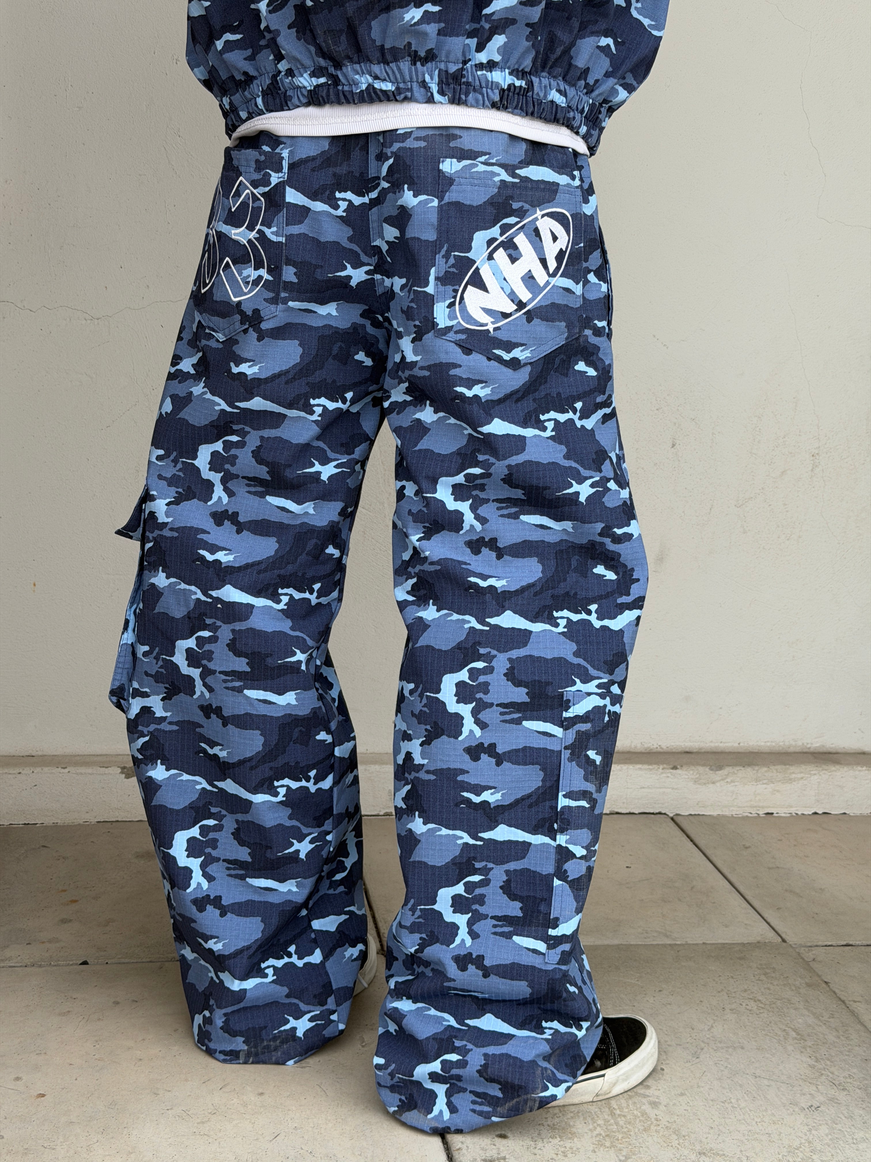 Pantalon Baggy Camuflado Azul