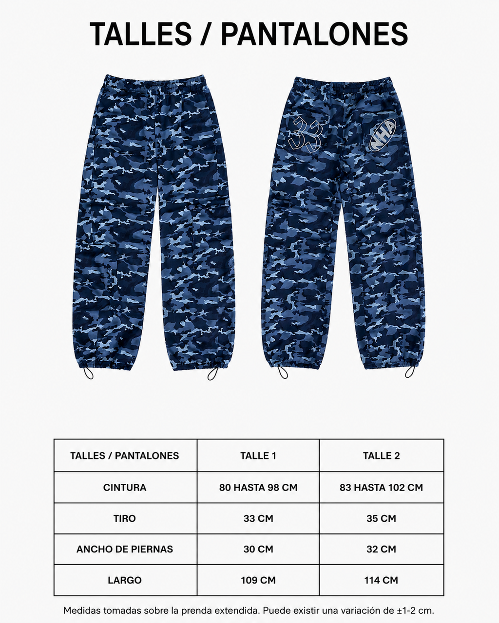 Pantalon Baggy Camuflado gris